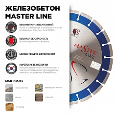 Характеристики и применение сегментного алмазного круга Diam Master Line 1A1RSS Железобетон 230 мм
