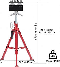 Размеры складной регулируемой роликовой опоры для труб Remmers Mantis 1/8-12 Размеры складной регулируемой роликовой опоры для труб Remmers Mantis 1/8-12